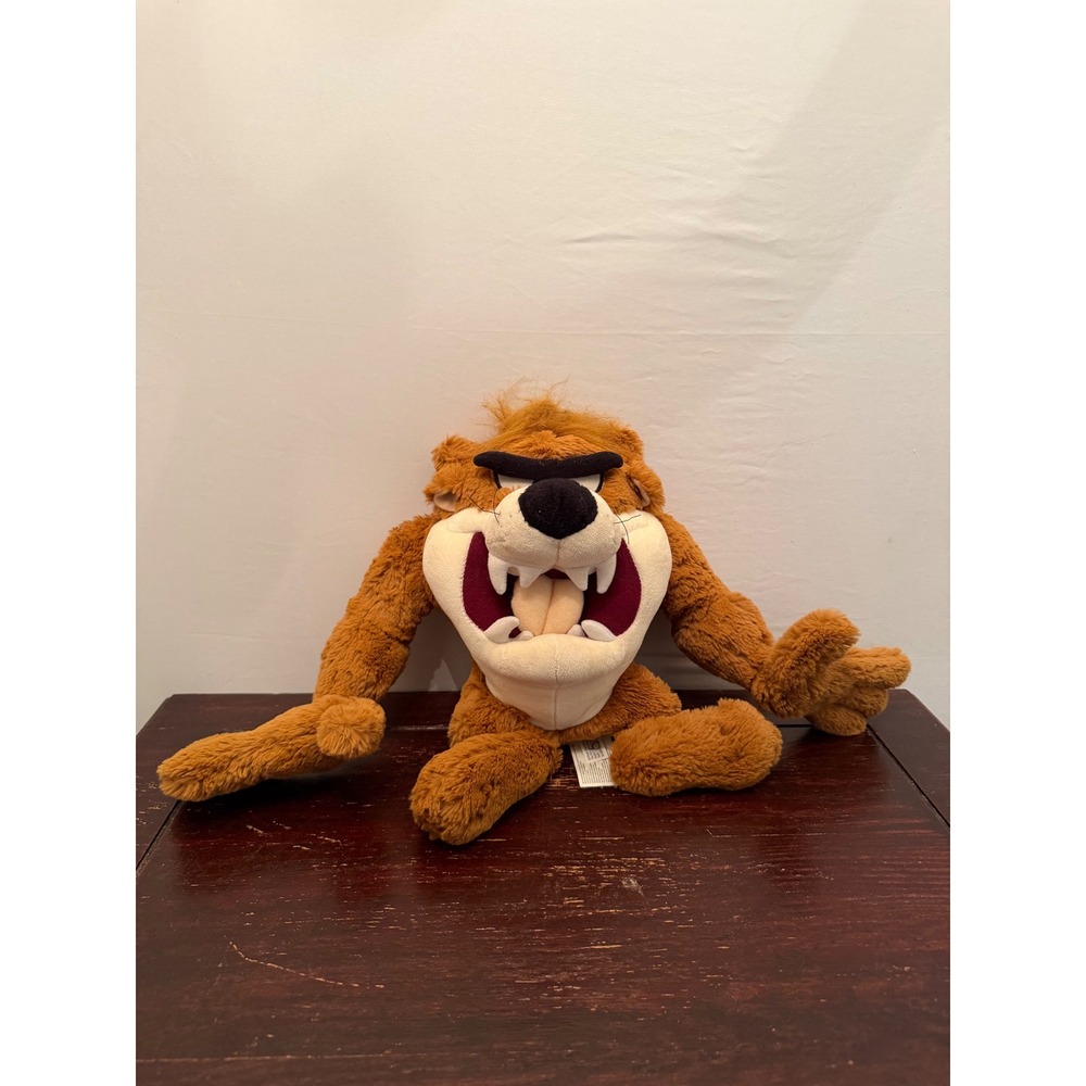 Six Flags Plush Tasmanian Devil Looney Tunes Taz Brown Medium